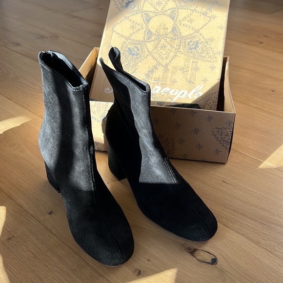 Free People Cecile Black Suede Boots - Picture 2 of 3